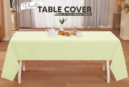 Utopia Kitchen Einweg-Tischdecke aus Kunststoff (12er Pack – 137x274 cm) Weiß Rechteckige Tischdecke Wasserdicht Schmutzabweisend Party-Tischdecke