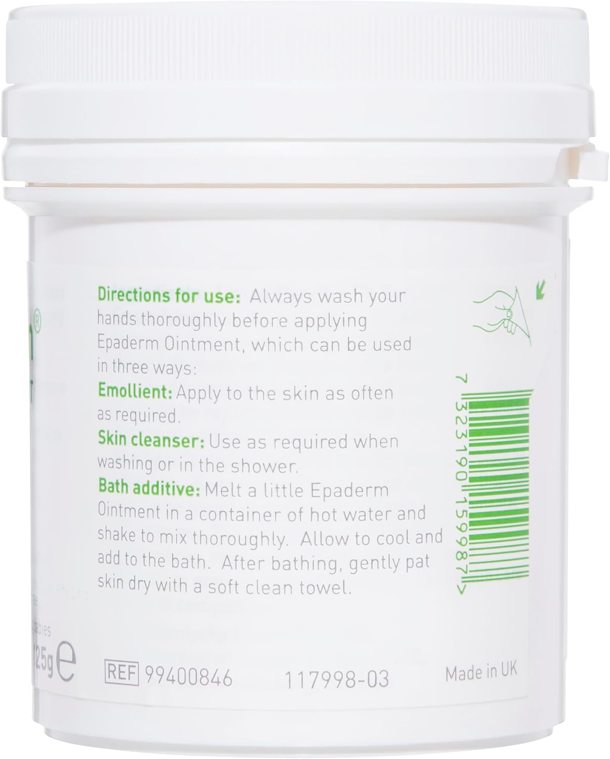 Epaderm Ointment for Eczema, Psoriasis and Dry Skin 1kg tub | 3-in-1 emollient formulated with clinically proven ingredients | Free from fragrance, colour, steroids, sodium lauryl sulphate (SLS) | Suitable for all ages, including babies
