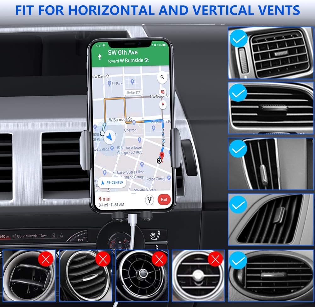 Miracase Handyhalterung für Lüftungsschlitze im Auto【2026 Breitere Klemme & Metallhaken】 Handyhalterung für Lüftungsschlitze im Auto, Freisprechfunktion, Handy-Autohalterung für iPhone 17 Pro Max 16 15 14 13 12 Samsung S25 Autozubehör