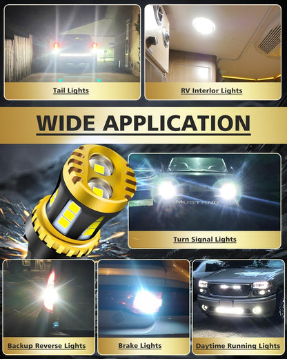 LUYED 3157 LED-Birnen Rückfahrlicht Xenon-Weiß 1800 Lumen Super Hell 78 SMD 3056 3156 3057 4157 LED-Birnen, Verwendet für Rückfahrlichter, Bremslichter, Rücklichter, Blinker, 2er-Pack