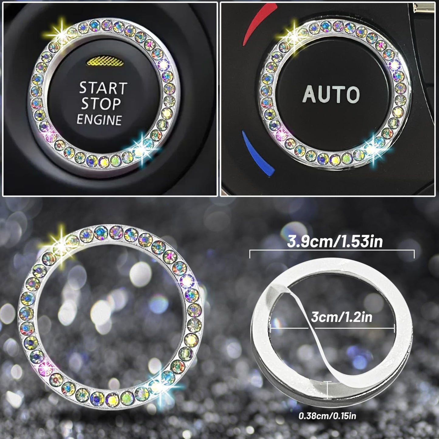 NBTEPEM 27-Piece Bling Car Accessories Set - Universal Fit Steering Wheel Covers, License Plate Frames, Phone Holder, Car Fast Charger, Coasters (Pink)