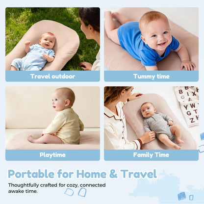 Baby Lounger & Snuggle Nest for Newborn 0-24 Months, Baby Nest Supervised Breathable Cotton for Newborn, Breathable Portable Infant Lounnger for Travel and Home, Pink (Lounger Cover Included)