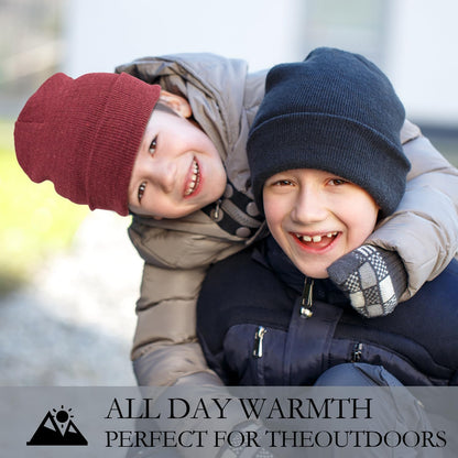 MENOLY Kinder Wintermütze, 4er Pack Winter-Beanies Stretch-Mütze Strickmütze Beanie Mütze für Mädchen Jungen