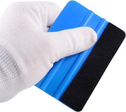 EHDIS 2 Stücke Vinyl Rakel Filzkantenrakel 10 cm Auto Vinyl Abzieher Decal Applikator Fensterfolien-Werkzeug mit Filzkante (2 Stücke, Blau)