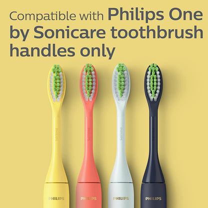Philips One by Sonicare Ersatzbürstenköpfe, 2er-Pack, Schwarz, Kompatibel mit Philips One elektrische Zahnbürste, BH1022/06