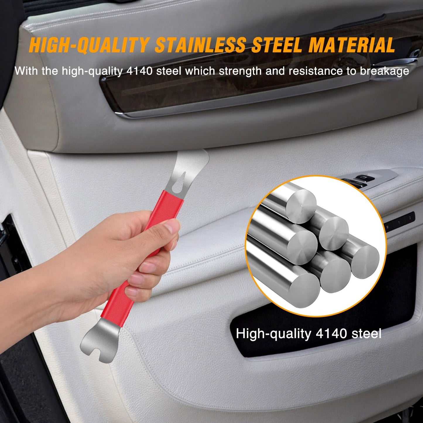 GOOACC 5PCS Auto Trim Removal Tool Kit No-Scratch Pry Tool Kit for Car Door Clip Panel & Audio Dashboard Dismantle -5PCS