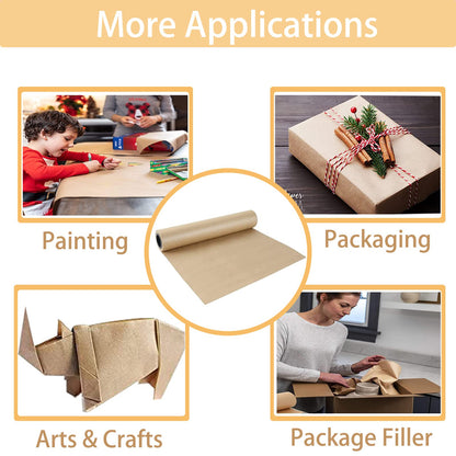 Shinok Braunes Kraftpapier auf Rolle – 38,1 cm x 10 m (400") Braunes Packpapier zum Umziehen, kleine Bastelpapierrolle zum Einpacken von Geschenken, Kunst, Weihnachten