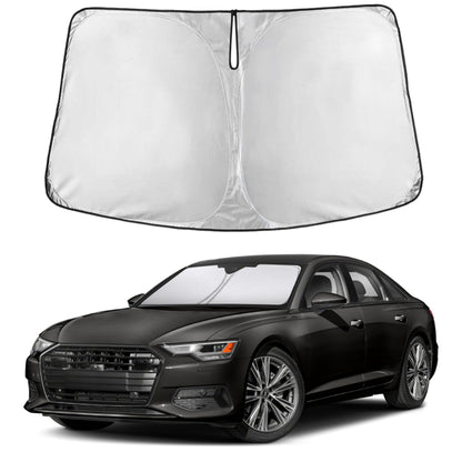 EcoNour Car Windshield Sunshade | Blocks 99% Heat & Keeps Interior Cool | Universal Fits Cars, SUVs, Trucks | Automotive Sun Screen, Visor & Car Accessories for Summer | Medium (64x32 Inches)