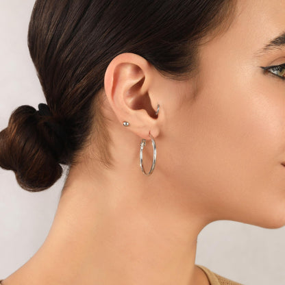 Große Gold Creolen für Frauen, Hypoallergene Dünne Gold Creolen, Sterling Silber Creolen für Damen, Extra Große, Mittelgroße, Große Creolen
