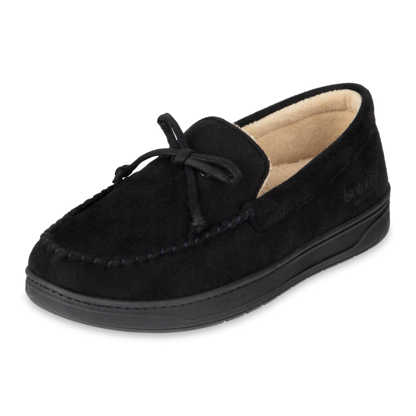 isotoner Men's Slip-on Indoor/Outdoor Microsuede Memory Foam Comfort Moccasin Slippers