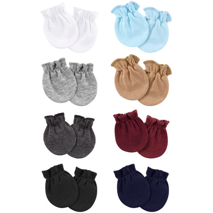 BQUBO Baby Fäustlinge Kratzschutz Handschuhe aus Baumwolle mit elastischem Bündchen Hypoallergen für Neugeborene und Babys von 0-6 Monaten Jungen und Mädchen