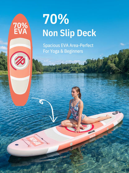 Niphean（Ultra-Light） Inflatable Paddle Board with StabilTrac Fin and Durable SUP Accessories, 10' Stand Up Paddle Boards for Adults & Youth, Versatile Yoga Paddle Board, Gift Ideas