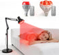 SANSI 25W 670nm Red Light Bulb for Sleep Therapy, Zero Blue Light for Melatonin Promoting Natural Sleep Aid + 32W 660nm 850nm Red Light Therapy for Body Face with Adjustable Stand