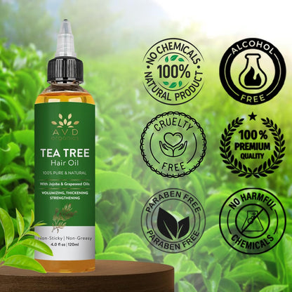 AVD Organics Rosmarinöl für Haarwachstum & Kopfhaut | Mit Biotin angereichert | Haarstärkend, pflegend und voluminös | Mit Jojoba- & Rizinusöl angereichert | GVO-frei 120ml