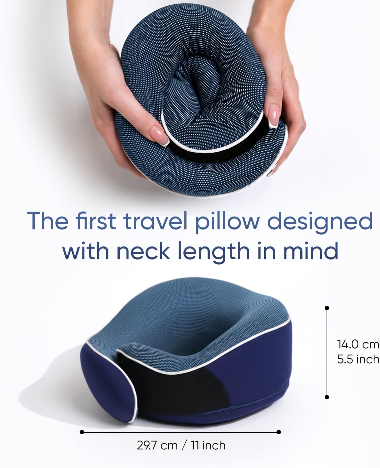 Proglobe Orthopädisches Nackenkissen Reise-Nackenkissen für Flugzeuge, Memory Foam Kit, aktualisiertes Ruhematerial, Flugreise-Set mit 3D-konturierter Augenmaske, Ohrstöpseln und luxuriösem Netzbeutel (Grau)