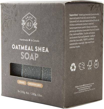 CRATE 61 ORGANICS Vegane Naturseife, handgemachte Seife mit hochwertigen ätherischen Ölen, kaltgepresst für Gesicht und Körper für Männer und Frauen, 3er-Pack (4 oz, Riegel) (Eucamint)
