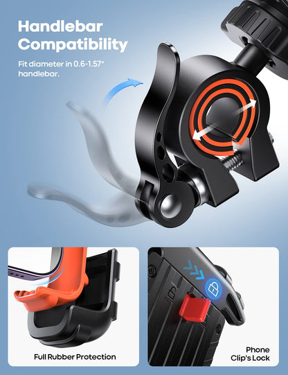 Fahrrad Handyhalterung, Motorrad Handyhalter - Lamicall Motorrad Fahrrad Handyhalterung Lenker, Fahrradhalterung für iPhone 16 17 Pro Max S25 Ultra, 4.7-6.8" Smartphone, Geschenke für Männer Frauen