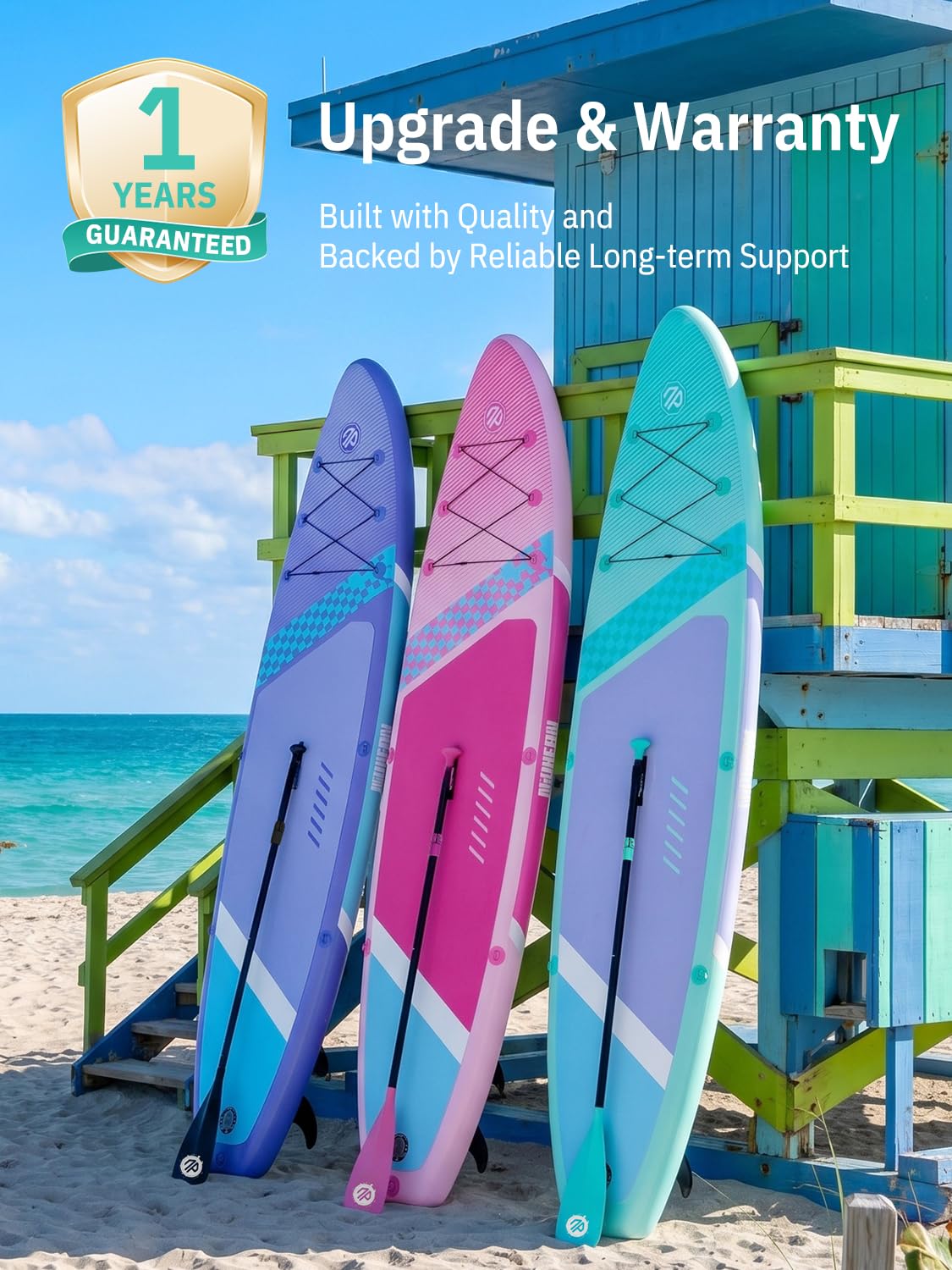 Niphean Inflatable Stand Up Paddle Board with SUP Accessories, Anti-Slip EVA Deck, 10’6’’ Inflatable Paddle Boards for Adults & Youth of All Skill Levels