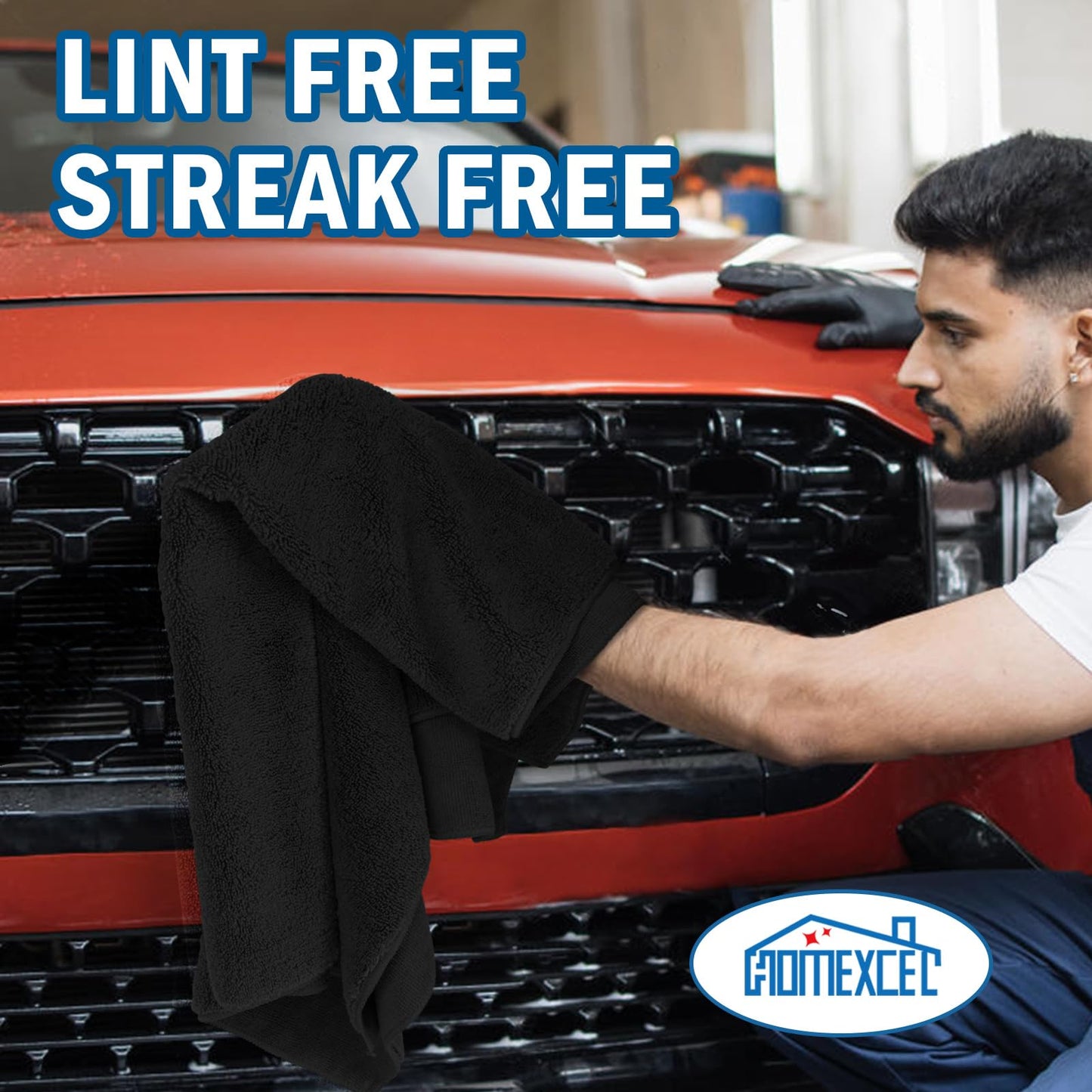 HOMEXCEL Microfiber Cleaning Cloth 12 Pack, 12.5 x 12.5 inch Microfiber Towels for Cars, Ultra Absorbent Car Washing Cloth, Lint Free Streak Free Cleaning Rags for Car, Kitchen, and Window (Grey)