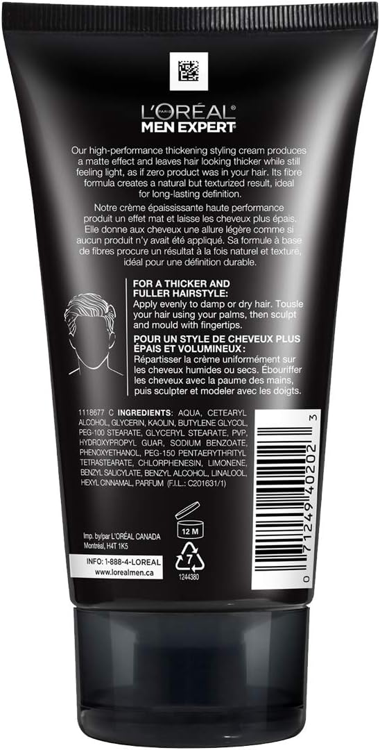 L'Oréal Paris Men Expert Sculpting Paste, Haar-Paste für Männer, Formel für extra starken Halt mit mattem Finish für jeden gepflegten Stil, 110 g, 1er-Pack