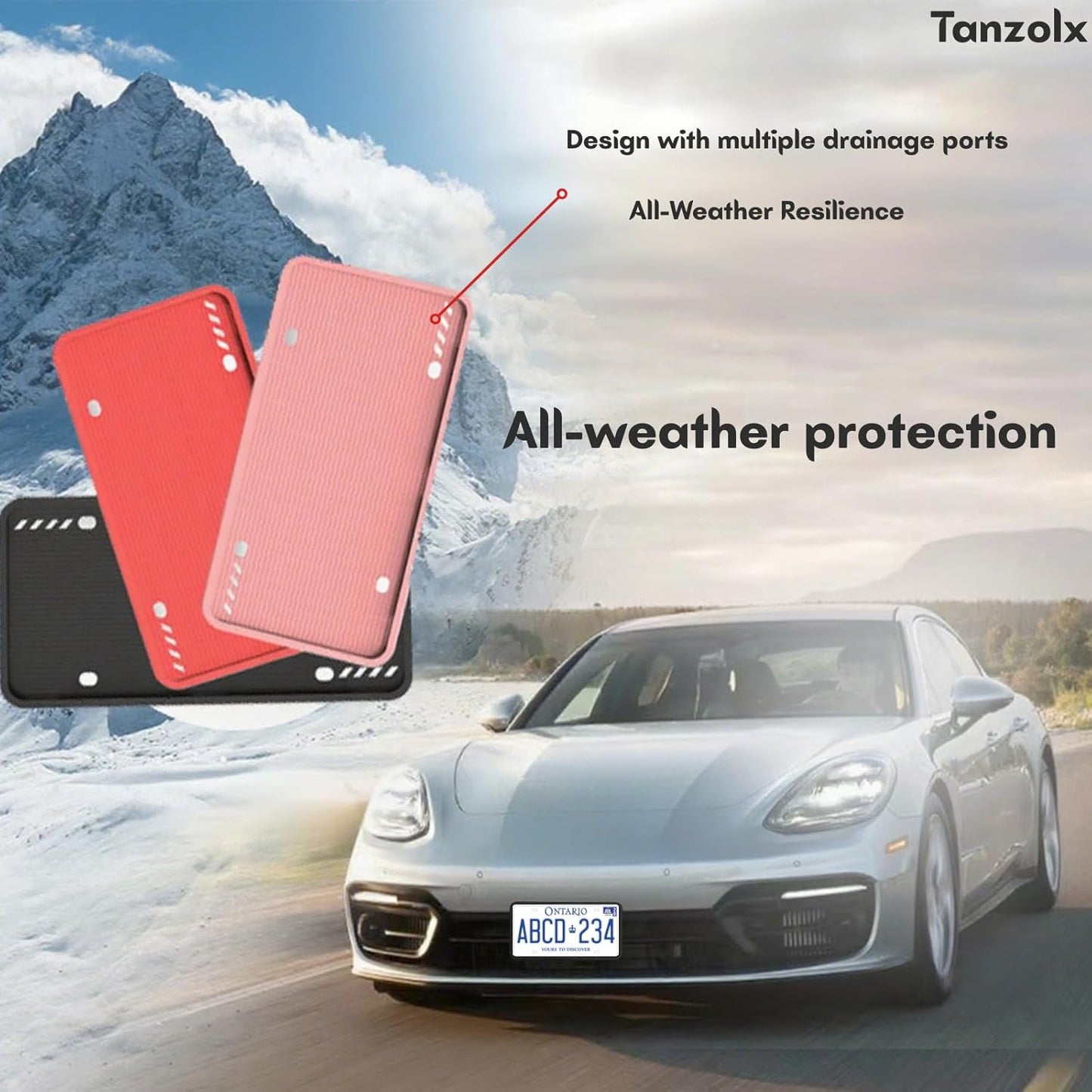 2-Pack Clear License Plate Cover, Unbreakable Bubble Shield for US/Canada Car Tag, UV Protection, Heavy Duty License Plate Protector, Universal Fit (Screws Included)