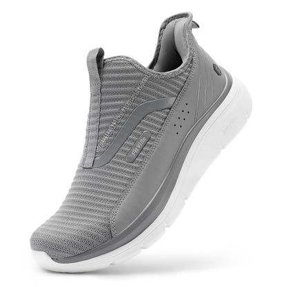 FitVille Men's Extra Wide Slip on Walking Shoes with Arch Support Men Slip on Sneakers for Foot Pain Relief-Stepease V2