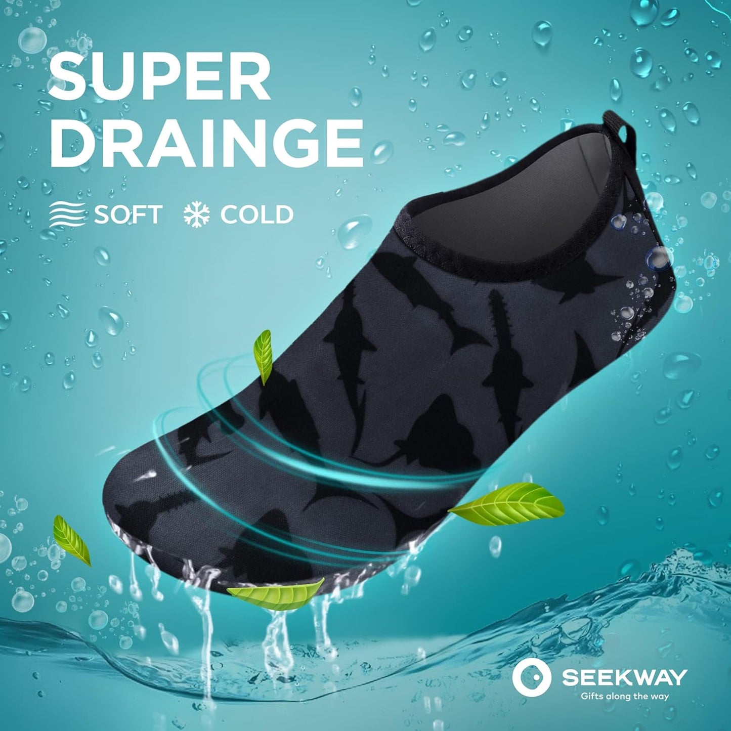 SEEKWAY Wasserschuhe Damen Herren Schnelltrocknend Badeschuhe Aquaschuhe Barfuß Rutschfest Schwimmen Pool Outdoor Surfen Fluss See Yoga