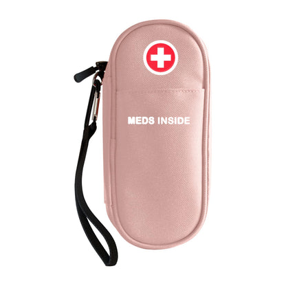 EpiPen Carry Case Insulated, Travel Medical Bag with YKK Zipper, Hold 2 Epi Pens or Auvi-Q, Anti-Histamine, Asthma Inhaler, Allergy Medicines, Emergency Medication Organizer Pouch, Red