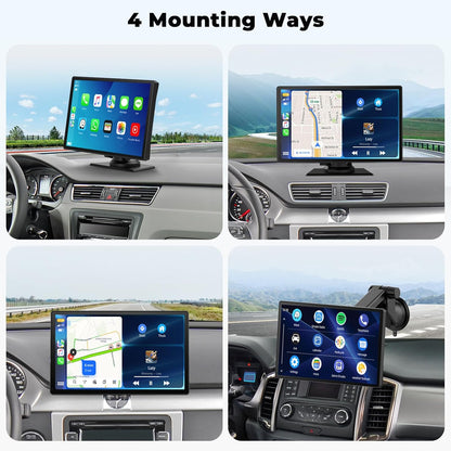 Volam 9'' Apple CarPlay Bildschirm für Auto, Kompatibel mit Apple CarPlay & Android Auto, Tragbarer CarPlay Bildschirm mit Rückfahrkamera, Mirror Link, Bluetooth, GPS Navigation, Sprachassistent