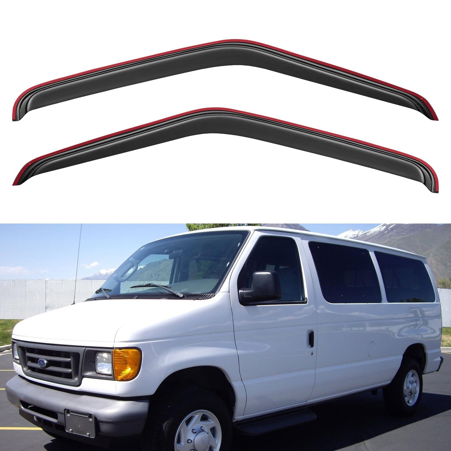 Window Visors Rain Guards for 2015-2026 Ford F150 SuperCrew & 2017-2026 F-150 Raptor F250 F350 F450 F550 Super Duty Crew Cab, Out-Channel Window Vent Deflectors Visors Shades Protectors