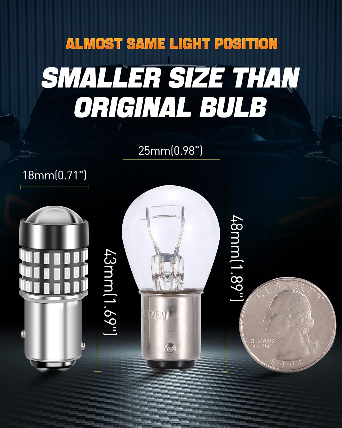 LUYED 3157 LED Bulbs Reverse Light Xenon White 1800 Lumens Super Bright 78 SMD 3056 3156 3057 4157 LED Bulbs,Used for Back Up Reverse Lights,Brake Lights,Tail Lights,Turn Signal Lights,Pack of 2