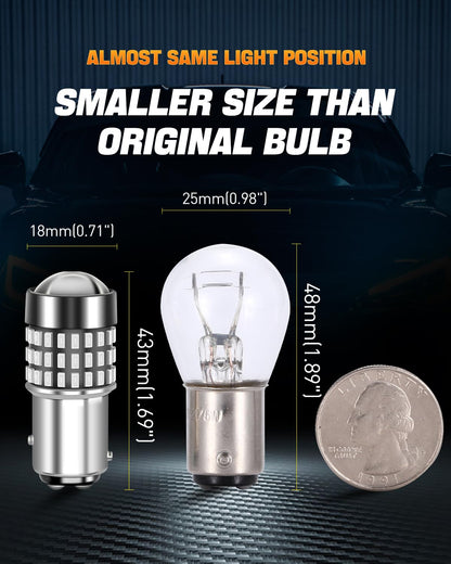 LUYED 3157 LED Bulbs Reverse Light Xenon White 1800 Lumens Super Bright 78 SMD 3056 3156 3057 4157 LED Bulbs,Used for Back Up Reverse Lights,Brake Lights,Tail Lights,Turn Signal Lights,Pack of 2