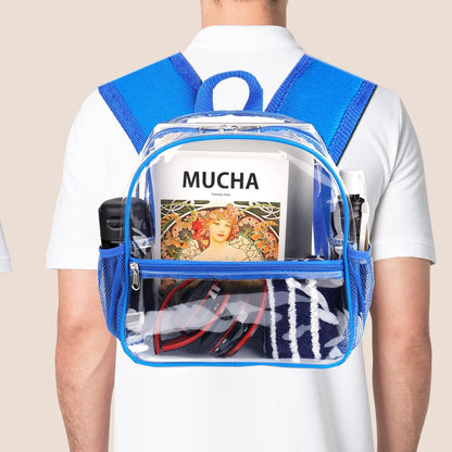 Mini Transparenter Rucksack 12x12x6 Stadion Zugelassener Plastik-Rucksack