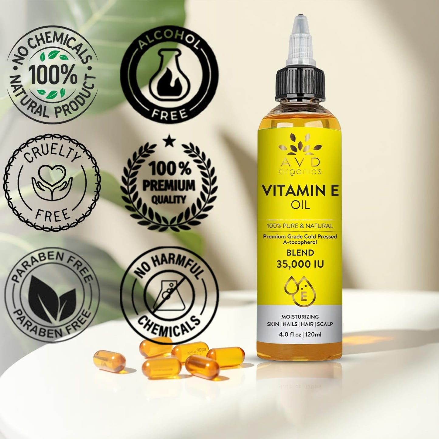 AVD Organics Rosmarinöl für Haarwachstum & Kopfhaut | Mit Biotin angereichert | Haarstärkend, pflegend und voluminös | Mit Jojoba- & Rizinusöl angereichert | GVO-frei 120ml