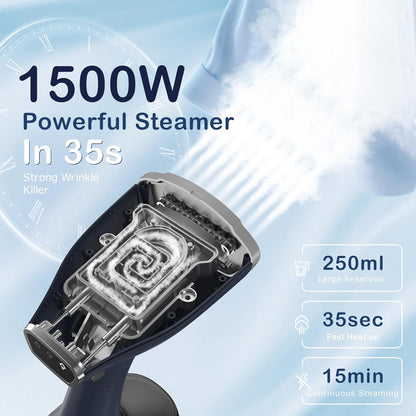 BEAUTURAL 1200-Watt Handheld-Dampfglätter für Kleidung, 30 Sekunden Aufheizzeit, 260 ml Wassertank, Aqua