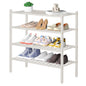 ROMGUAR CRAFT 3 Tier Bamboo Shoe Rack for Closet Free Standing Wood Shoe Shelf Storage Organizer for Entryway Small Space Stackable 27"x11"x20" (Natural)