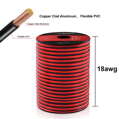 VIABRICO 16 AWG Gauge Electrical Wire, 100FT 2 Conductor Red Black Hookup Cable for 12V/24V DC LED Strips, Landscape, Marine, Car Speaker, Automotive