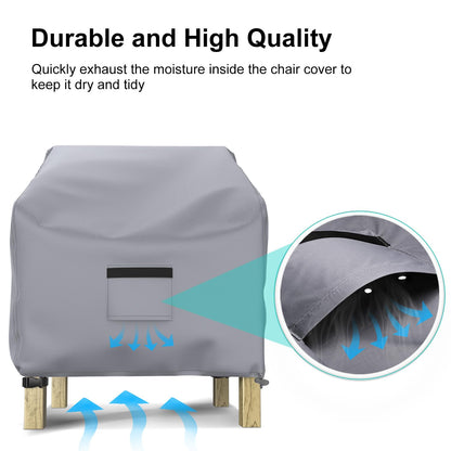 Patio Chair Covers for Outdoor Furniture Waterproof 2 Pack, Lawn Chair Covers 600D Heavy Duty Oxford Cloth, Large Covers for Lounge Lawn Deep Seat 38" W x 31" D x 29" H-Brown