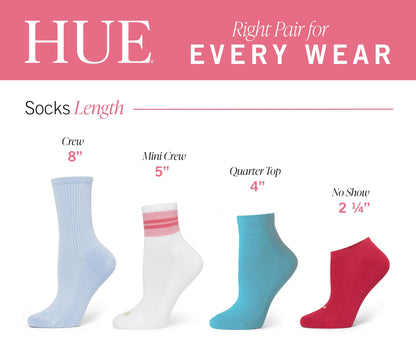 Hue Damen Mini-Crew-Socken, 6er-Pack, Weiß, Einheitsgröße