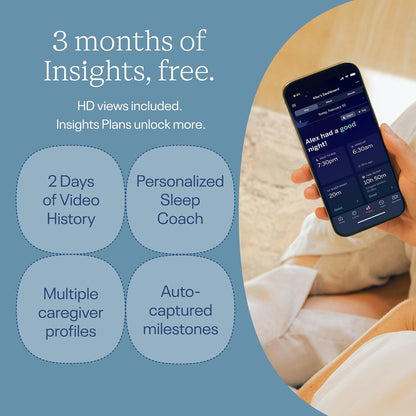 Nanit Pro Smart Baby Monitor - Camera & Floor Stand - 1080p Wi-Fi Video Camera, 2-Way Audio, See Your Baby from Anywhere, Sound/Motion/Cry Notifications, Night Vision