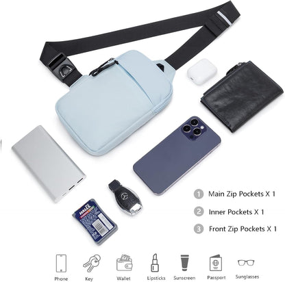 Mini-Slingbag für Damen und Herren, kleine Umhängetasche, lässige, trendige, wasserdichte Brusttasche für Reisen