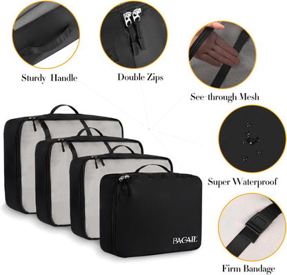 BAGAIL 8er Set Packwürfel Gepäckorganizer für Reisezubehör