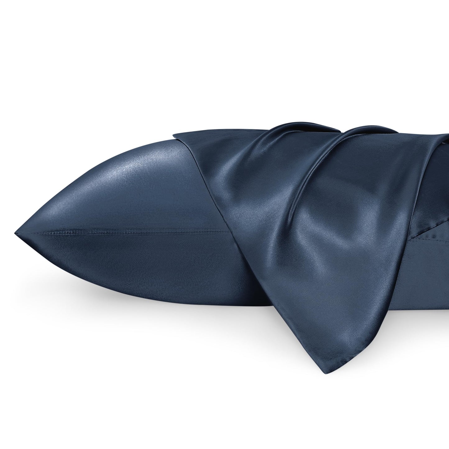 Bedsure Satin Pillow Case Queen Size 2 Pack, Similar to Silk Pillow Cases, Silky Pillowcase Covers for Hair and Skin with Envelope Closure, Gifts for Women Men, Grey, 20x30 Inches