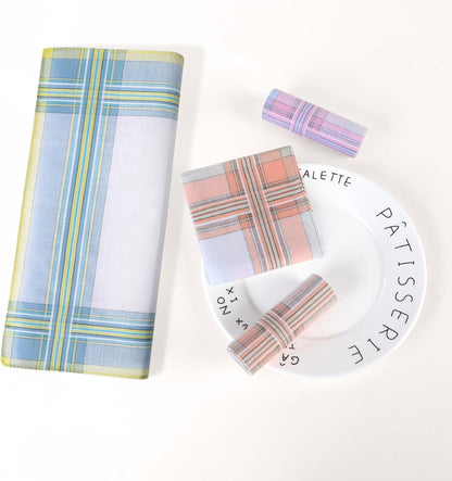 Elevate Your Style with Houlife's 100% Cotton Striped Handkerchiefs