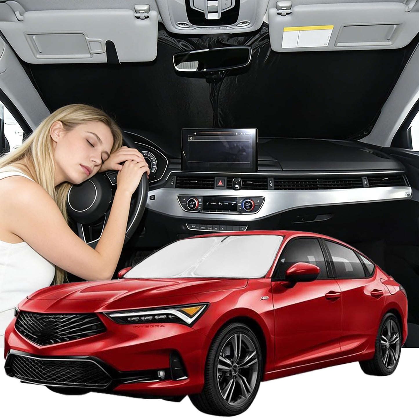 for Toyota Tacoma 2016-2023 2024 2025 2026 Sun Shade Sunshade Windshield Cover - 4 Layers Front Window Shade Custom Fit Tacoma 2Dr 4Dr Pickup Sun Visor 240T Shade Blocks UV Rays Car Accessories