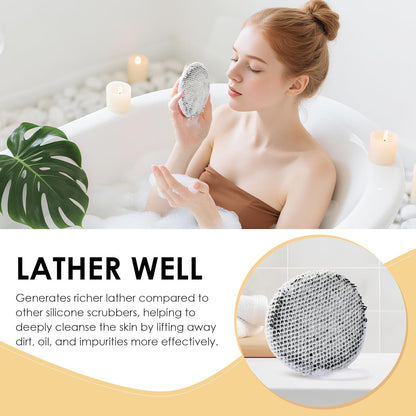 INNERNEED Duschbürste aus weichem Silikon in Lebensmittelqualität, Hand-Körperbürste zur Hautreinigung, sanftes Peeling, gute Schaumbildung (Schwarz)