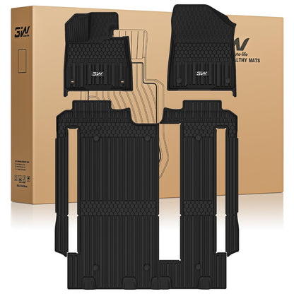 3W Floor Mats for Toyota Tacoma 2024 2025 2026 Double Cab Auto Tran(Not Fit Hybrid & XtraCab), TPE All Weather Custom Fit Floor Liner for Tacoma TRD/SR/SR5/limited Car Liners.