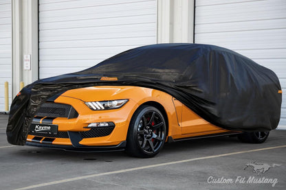 Kayme 6 Lagen Autoabdeckung, maßgeschneidert für Ford Mustang/Shelby (1964-2025), wasserdicht, für jedes Wetter, für Automobile, Outdoor, Vollschutz vor Regen, Sonne, UV-Strahlung. Silber