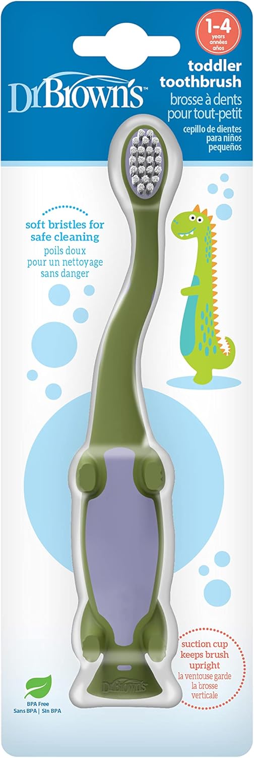 Dr.-Brown's-Trainingszahnbürste-für-Babys-und-Kleinkinder,-weich-für-die-ersten-Zähne,-Giraffe,-BPA-frei,-0-3-Jahre