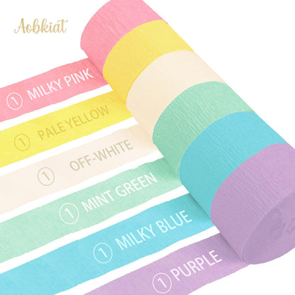 AOBKIAT Decoraciones para Fiesta de Bodas, 5 Rollos de Serpentinas de Papel Crepé Color Verde Oliva Caqui para Bodas Boho Verdes, Cumpleaños, Despedidas de Soltera/Bebé